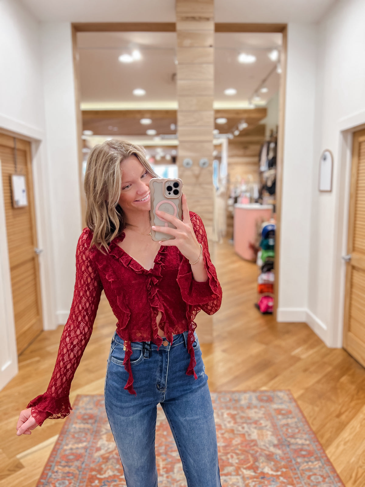 Ruby Ruffle Lace Top