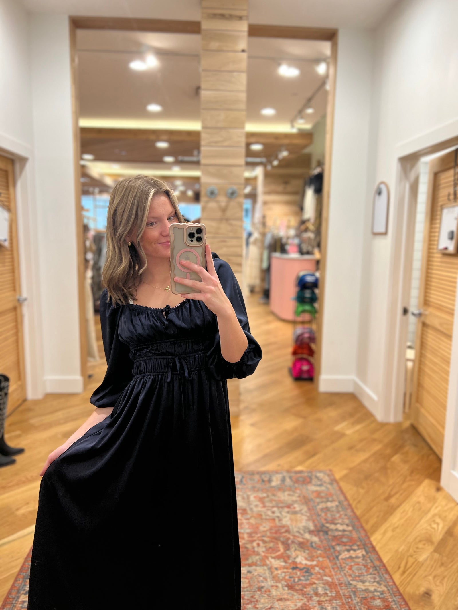 Celeste Navy Midi Dress