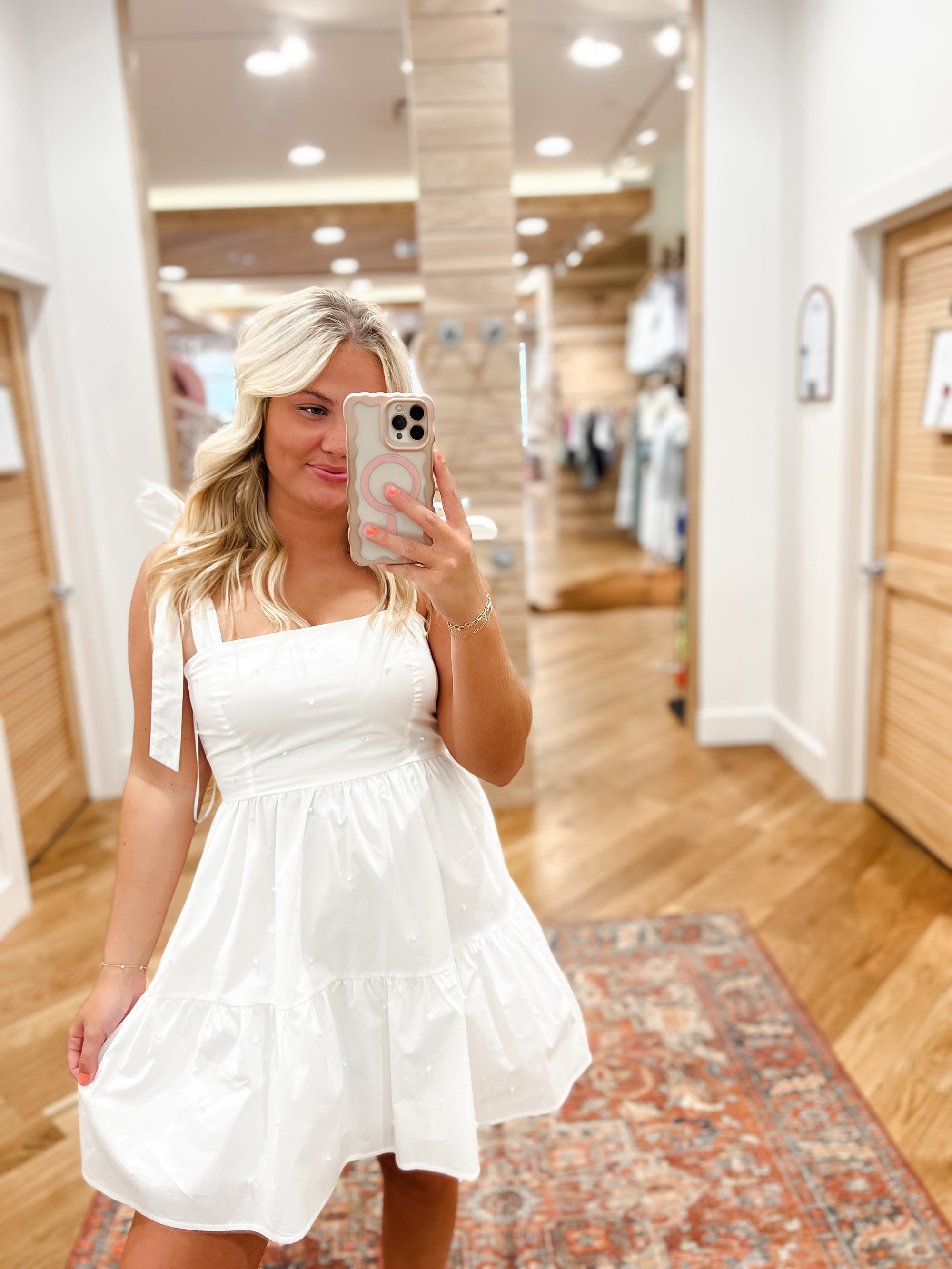 Pearl Darling White Mini Dress