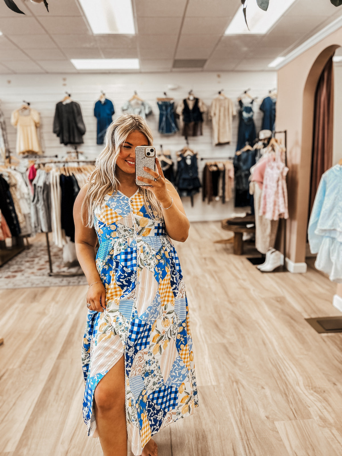 The Blue Patchwork Paradise Dress