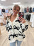 Oversized Ivory and Black Ribbon Cardigan