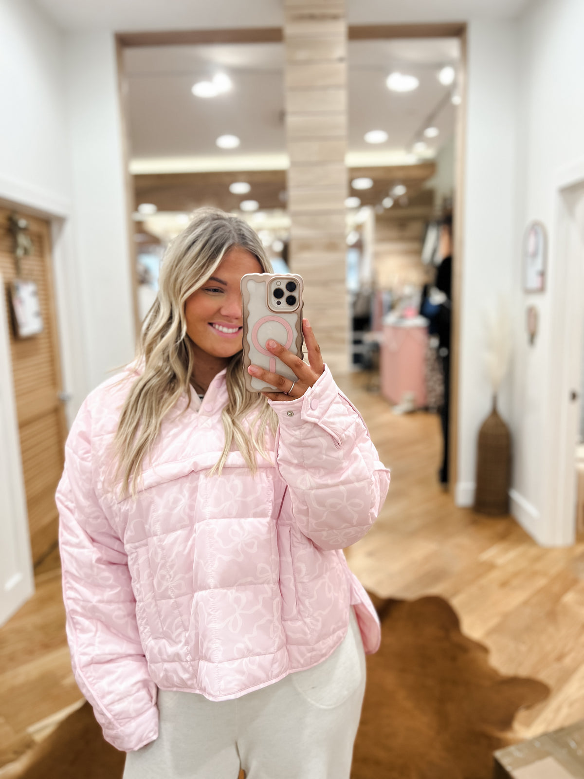 Blushing Bows Puffer Jacket