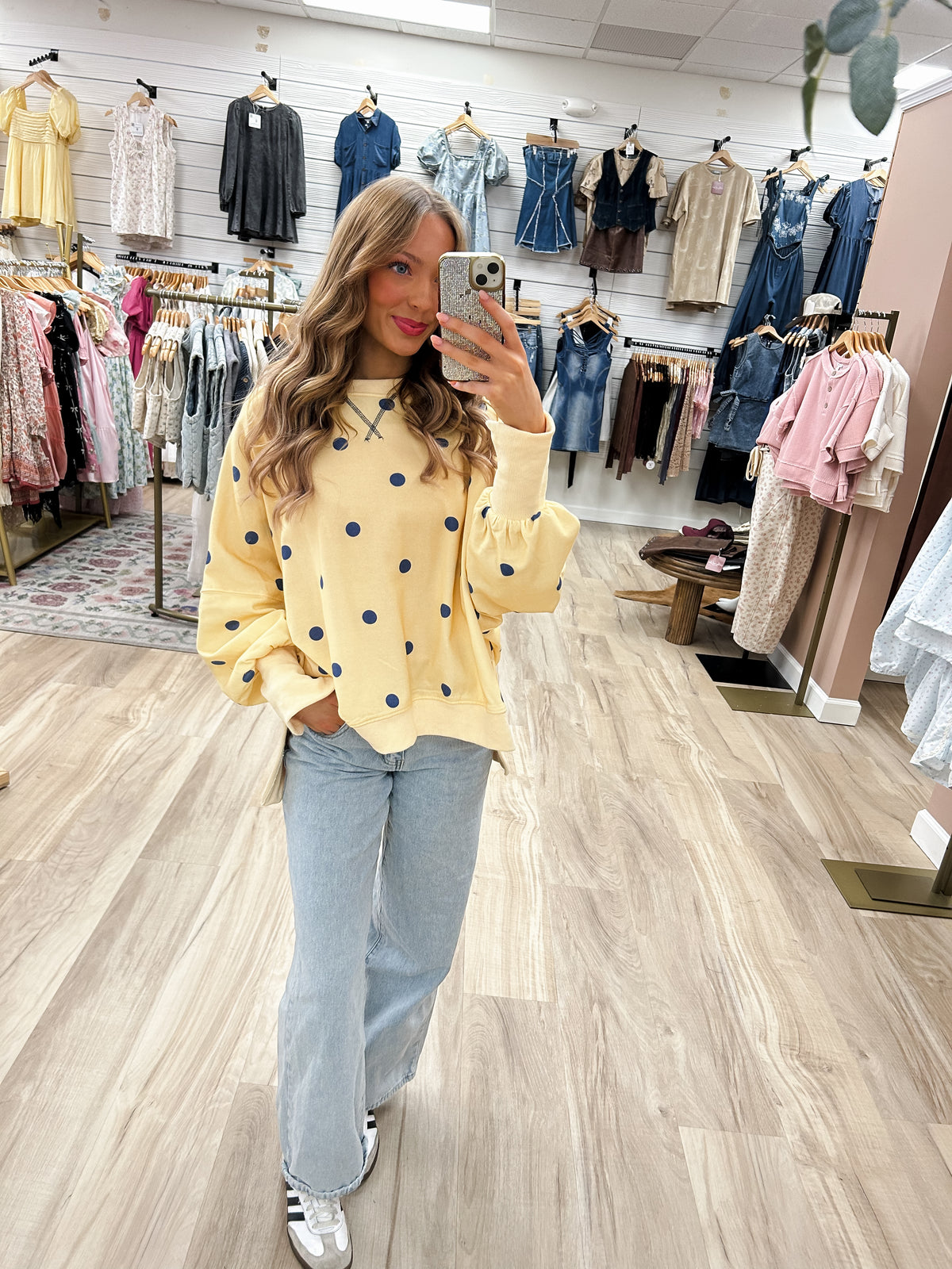 Yellow Polka Dot Crew