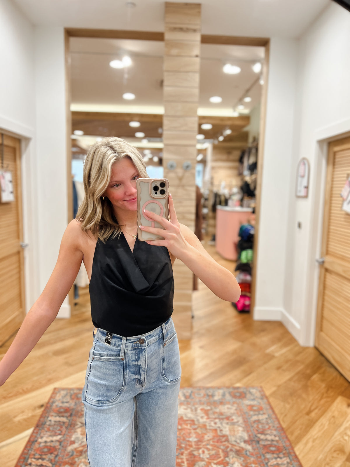 City Lights Black Halter Top