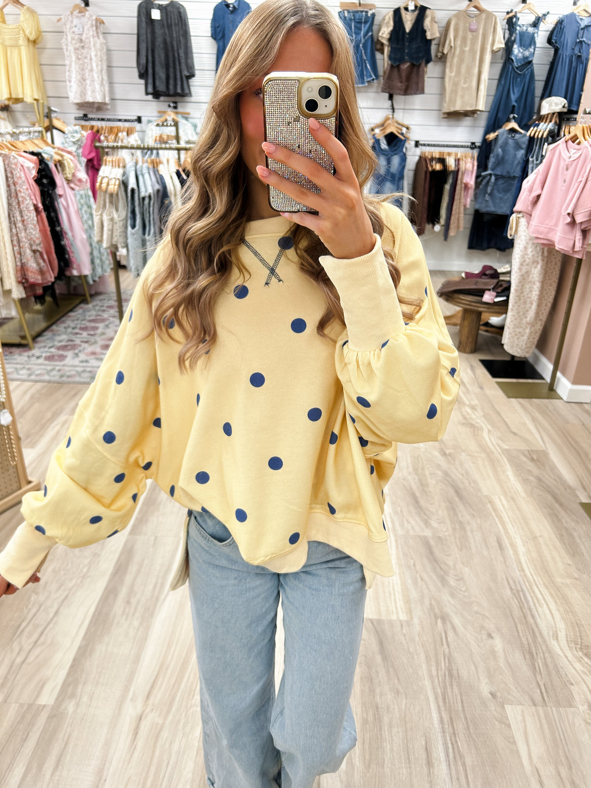 Yellow Polka Dot Crew