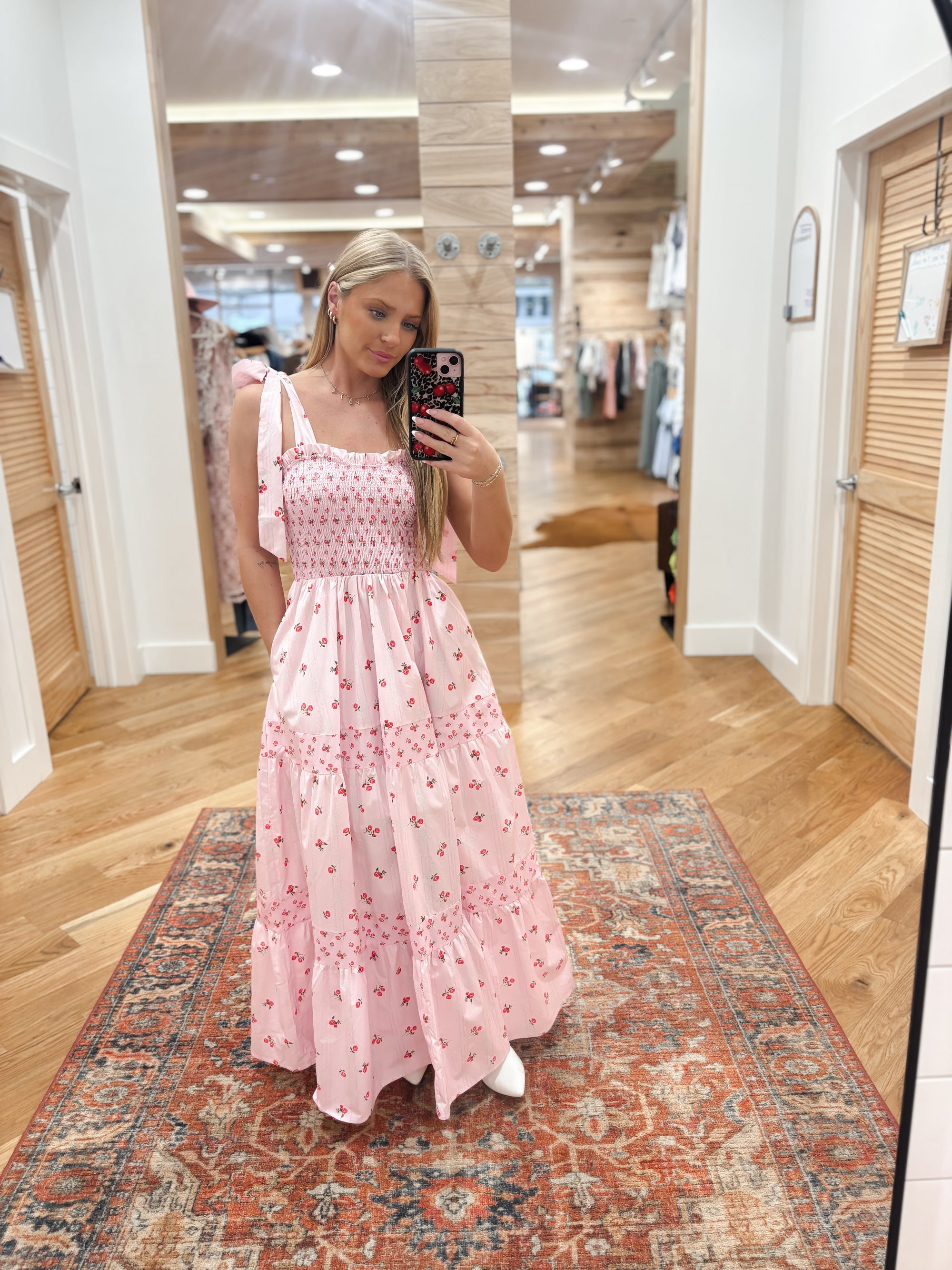 Expertly designed with a mixed floral print and 100% cotton, the Kyler Floral Maxi Dress offers a touch of femininity and comfort. The tie shoulder detailing adds a subtle yet stylish touch to this timeless maxi dress, making it the perfect choice for any occasion. Boutique style Ashland, Kentucky 