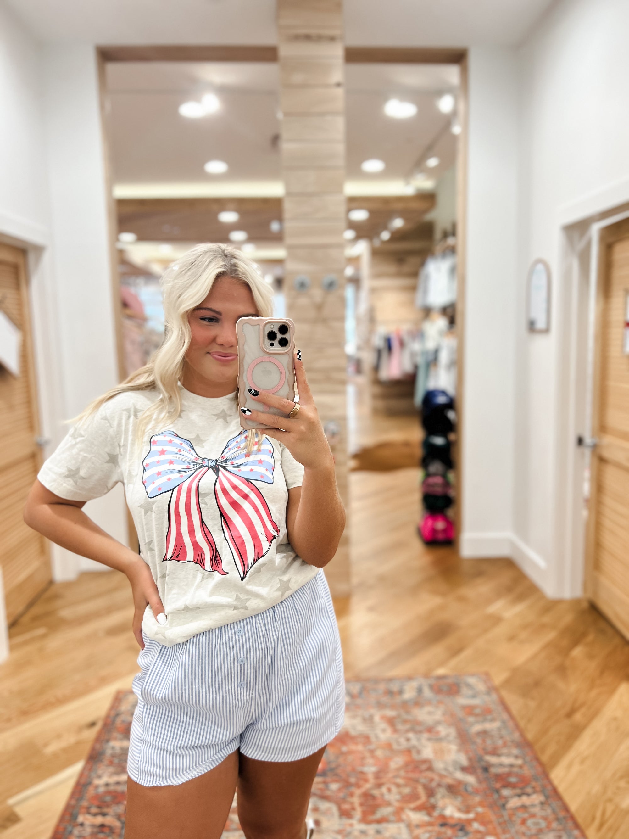 4th Of July Bow Tee