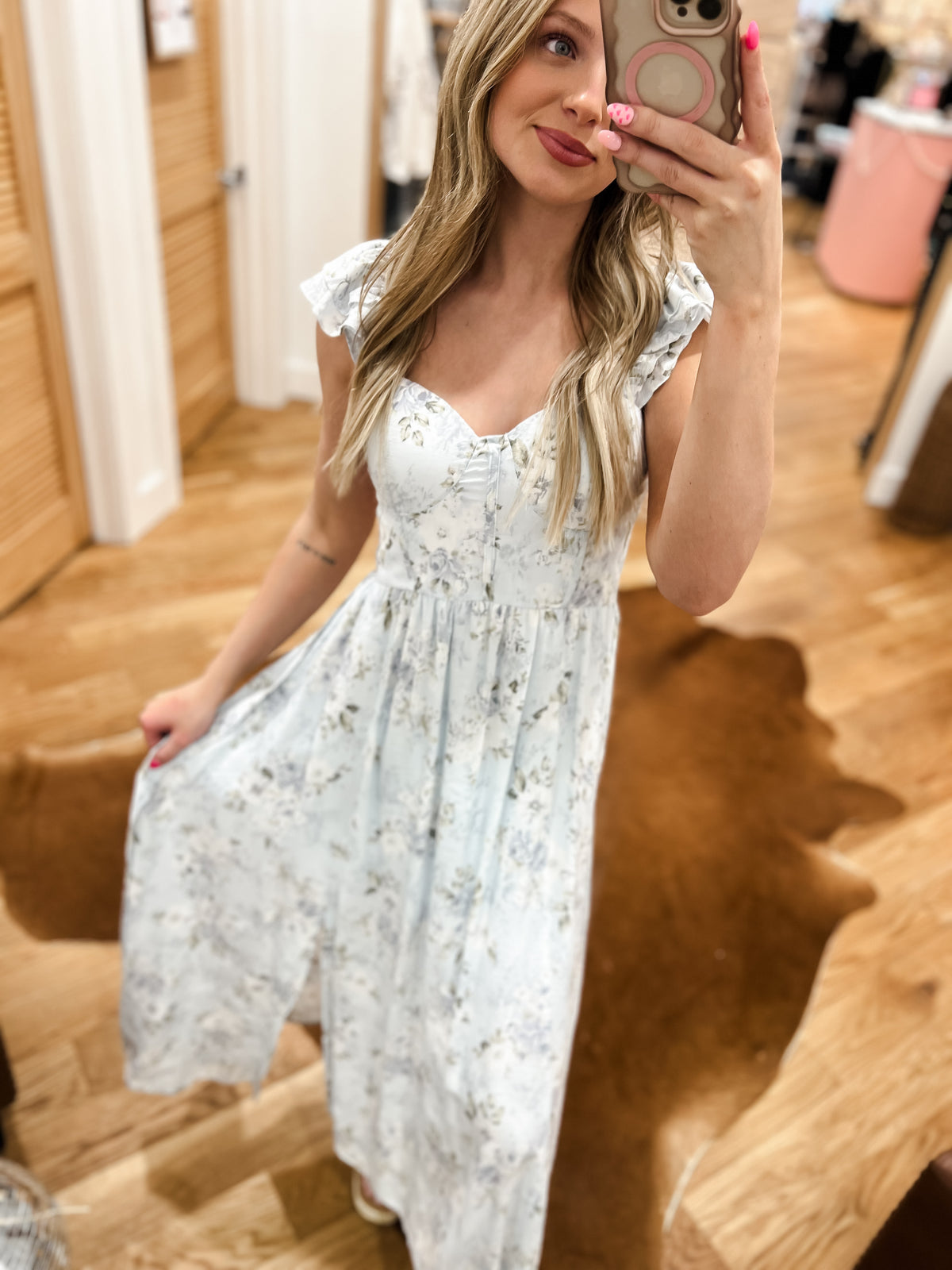 The Blue Whispering Flower Dress