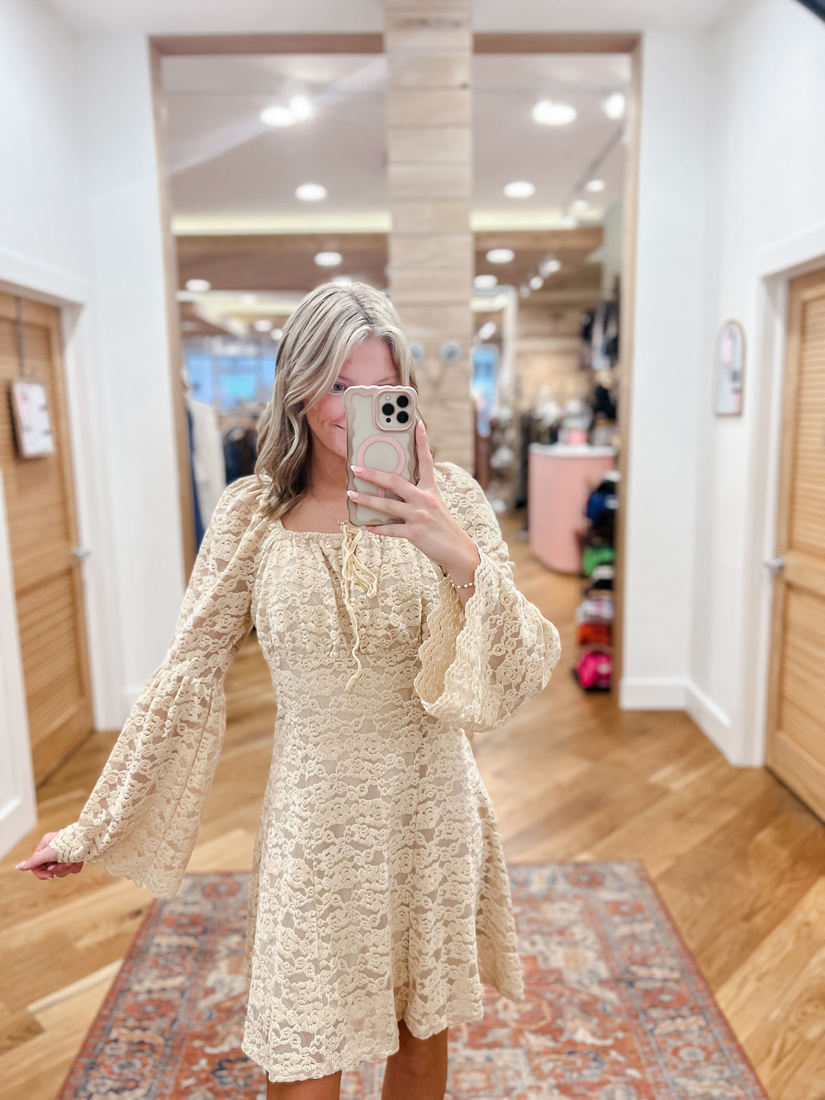 Champagne Nights Lace Dress