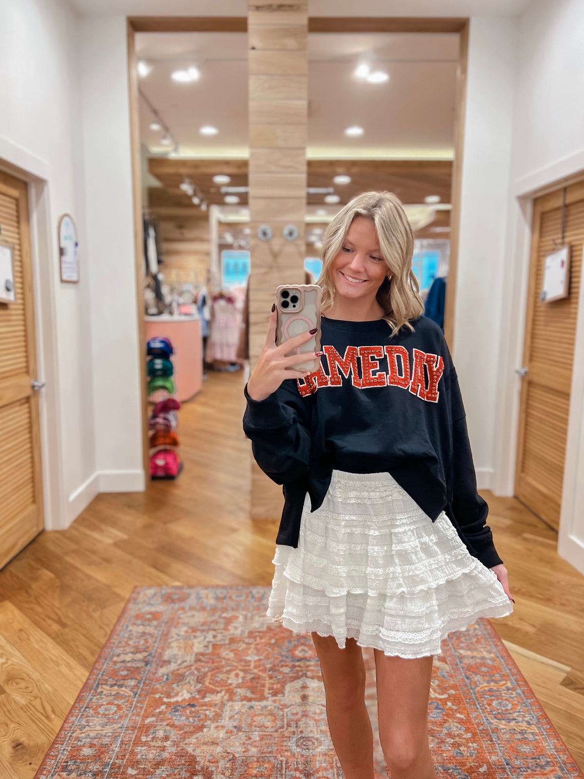 Game Day Rhinestone Black and Red Sweatshirt