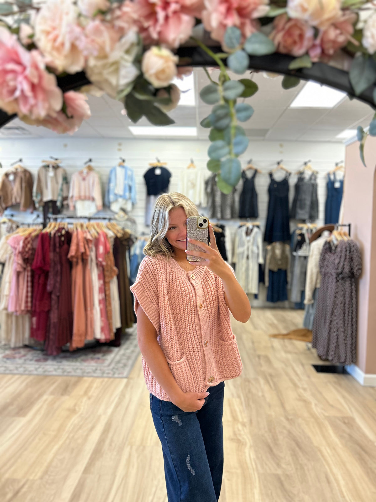 Pink Golden Touch Cardigan