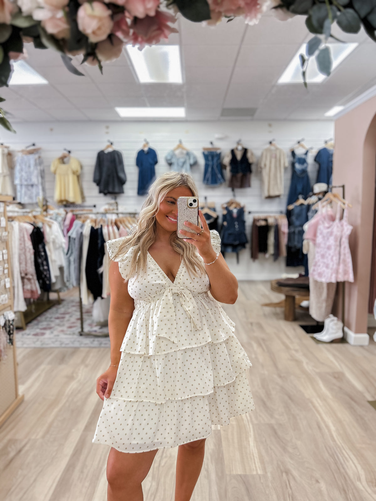 Golden Dot Garden Dress