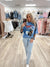 Midwest Cowboy American Rodeo Oversized Dusty Blue Graphic Tee