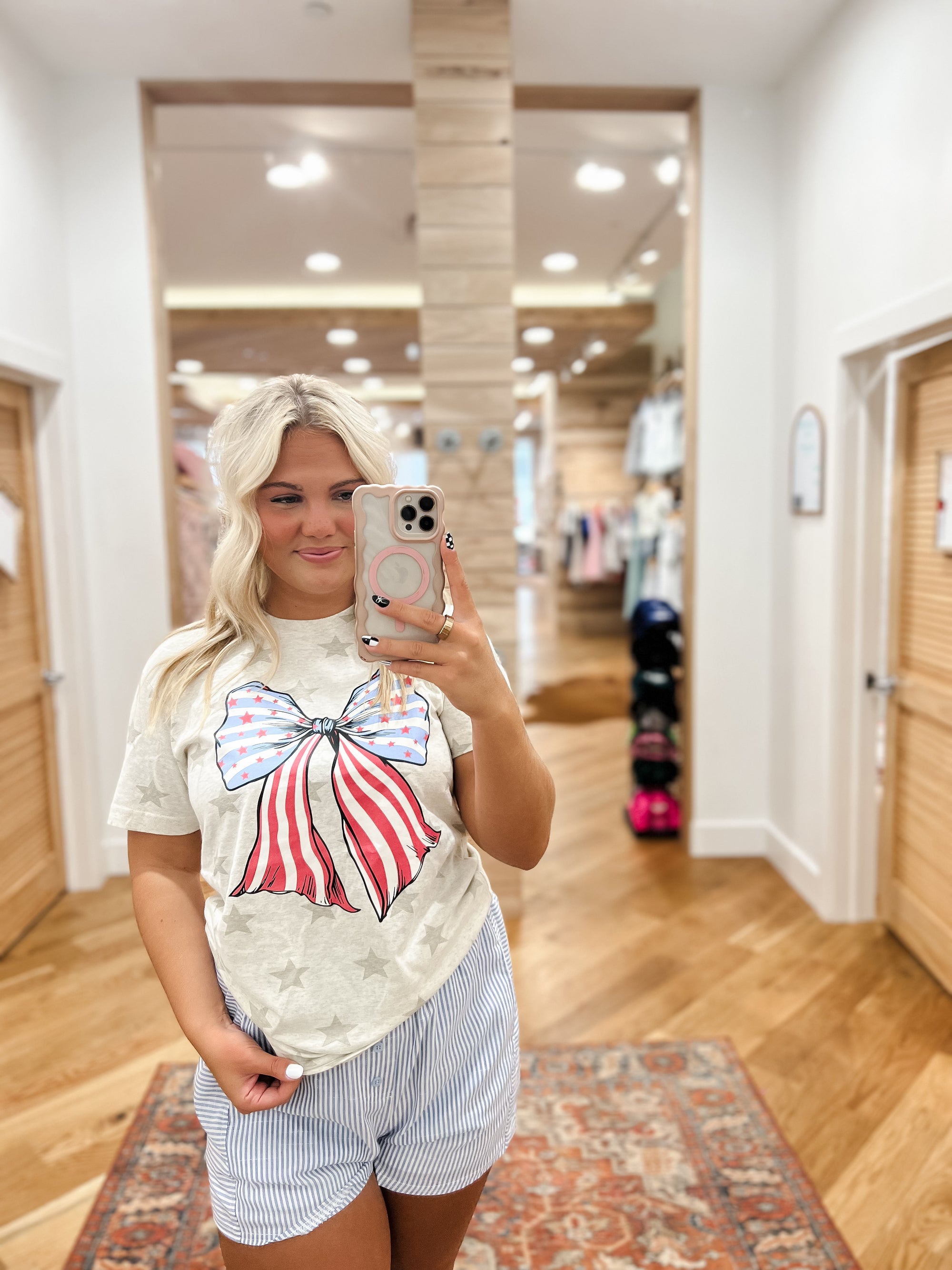4th Of July Bow Tee