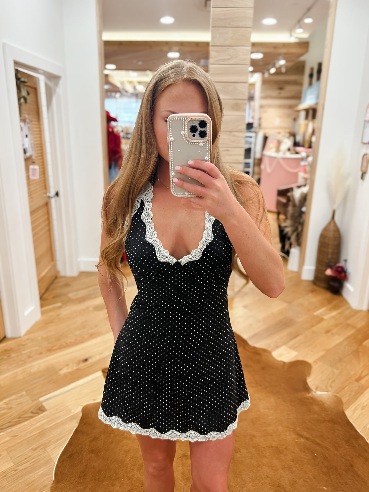 Black Dot Mini Dress