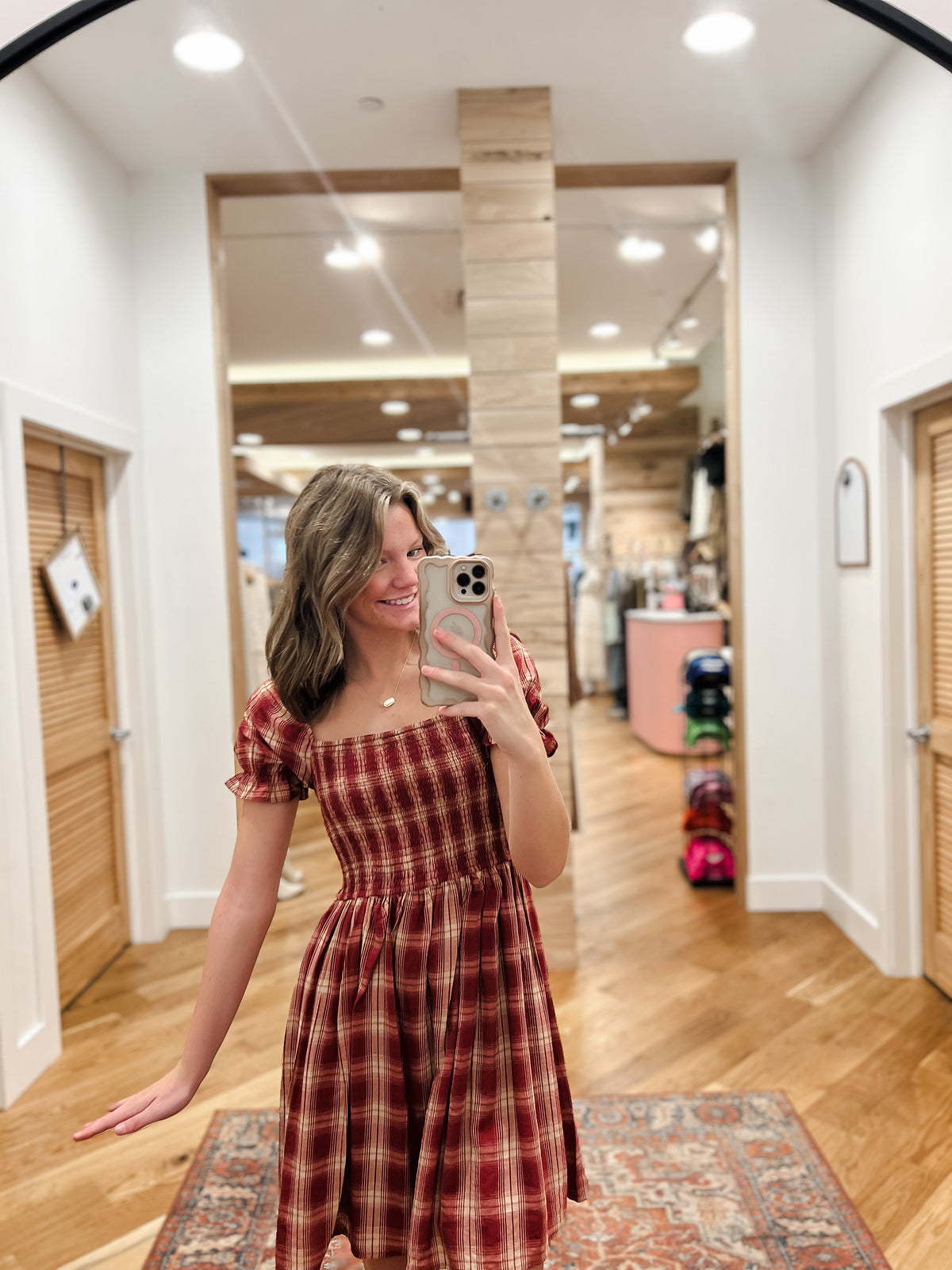 Hadley Burgundy Plaid Mini Dress