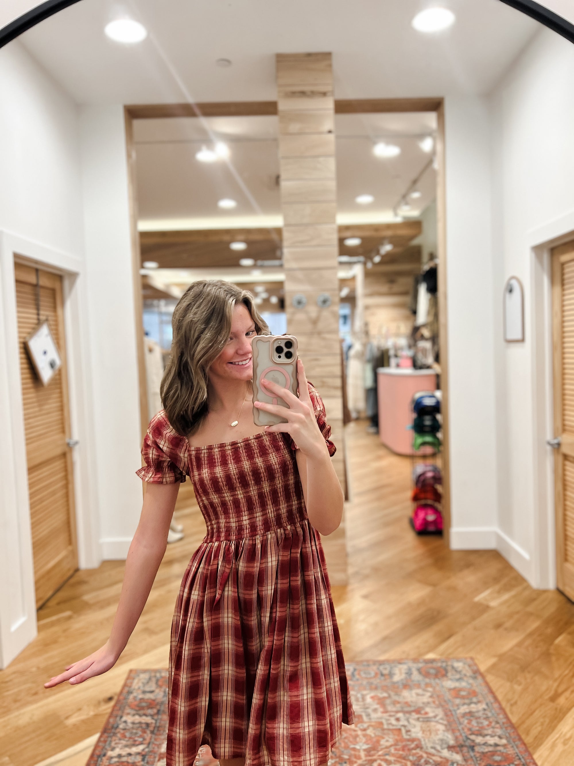 Hadley Burgundy Plaid Mini Dress