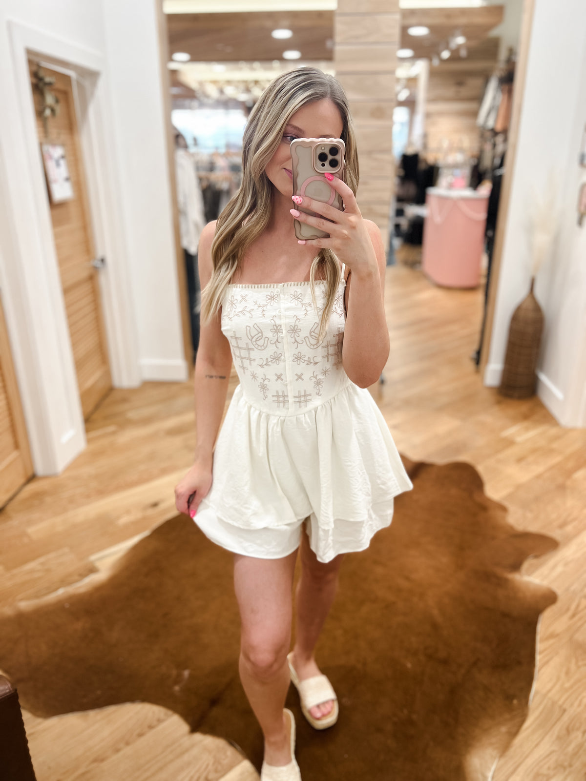 The Folklore Linen Romper