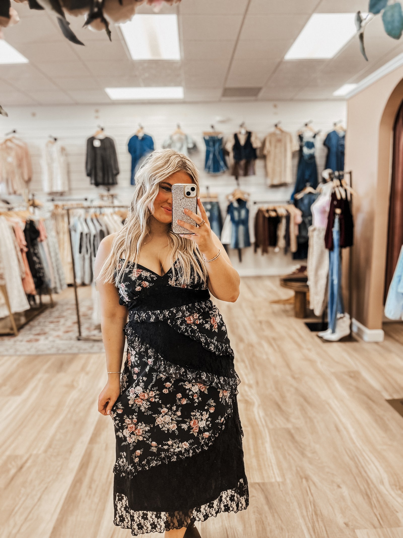 Mystic Garden Black Midi