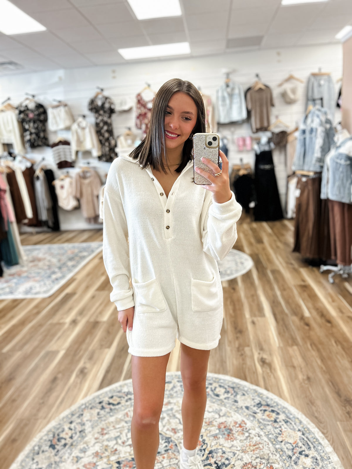 Beau Cream Sweater Romper Willow and Lace Boutique
