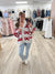 Oversized Grey and Red Ribbon Cardigan