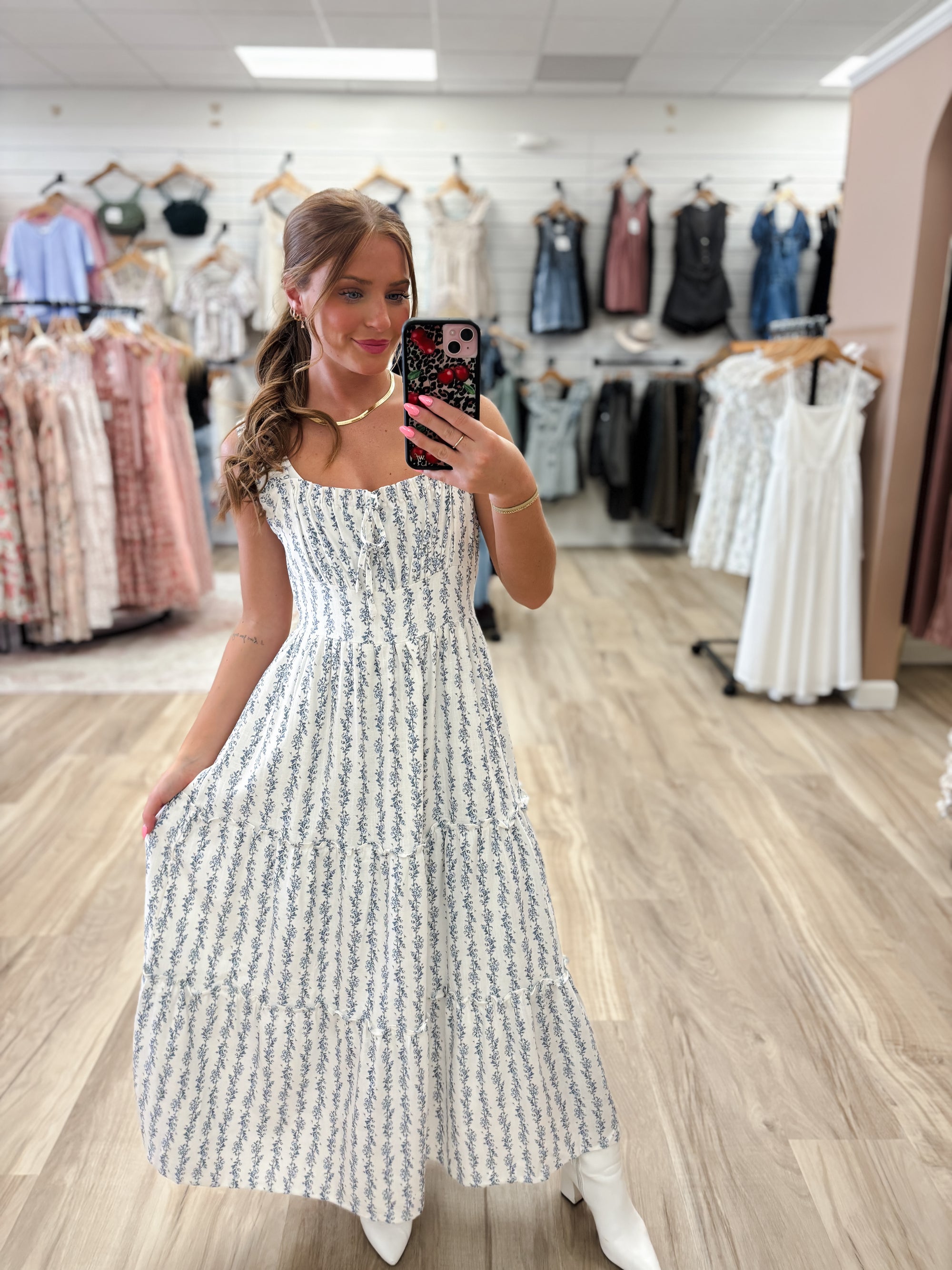 Caroline Blue Maxi Dress
