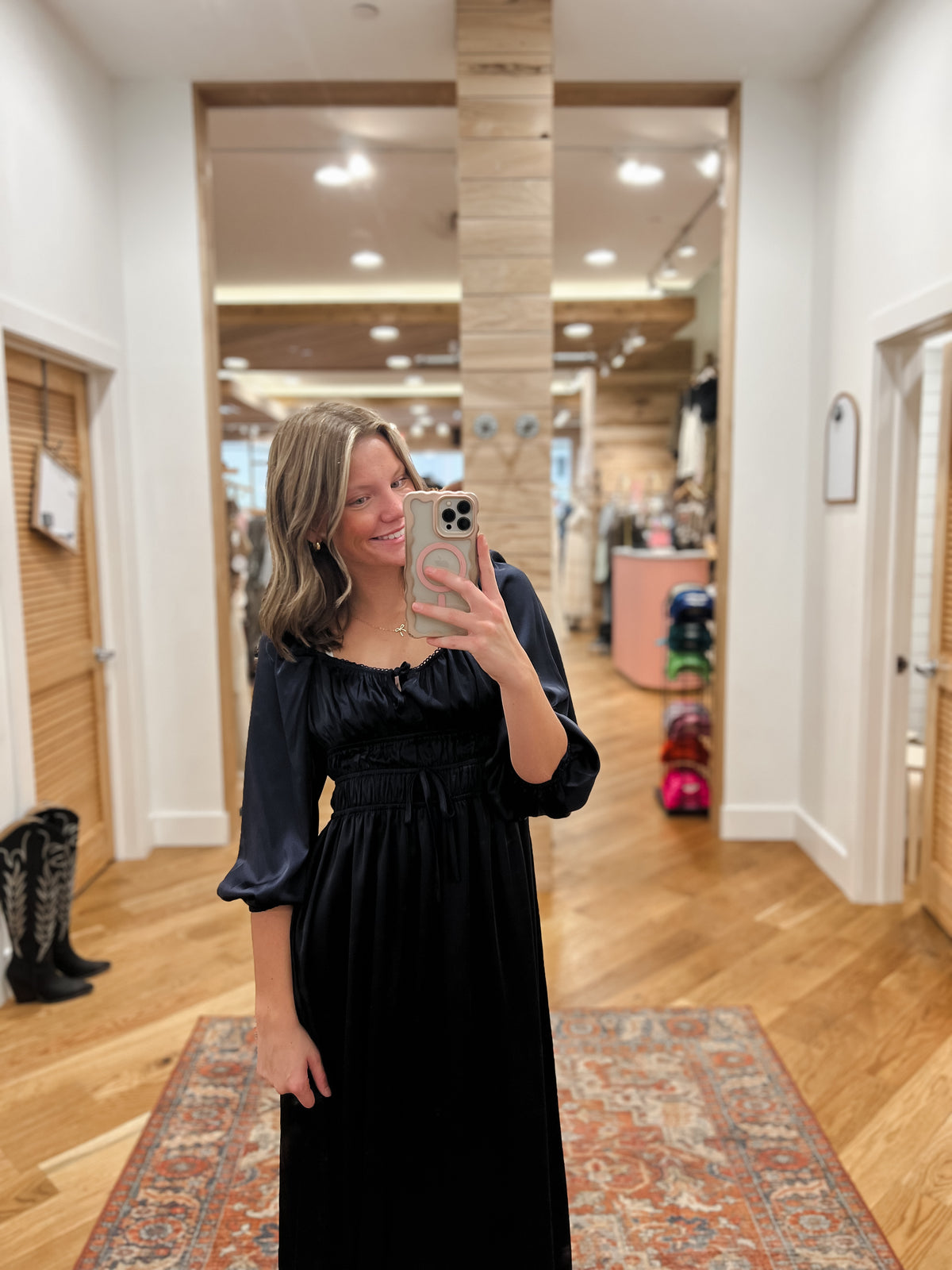 Celeste Navy Midi Dress