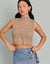 Kerri Mocha Mock Neck Cropped Sweater
