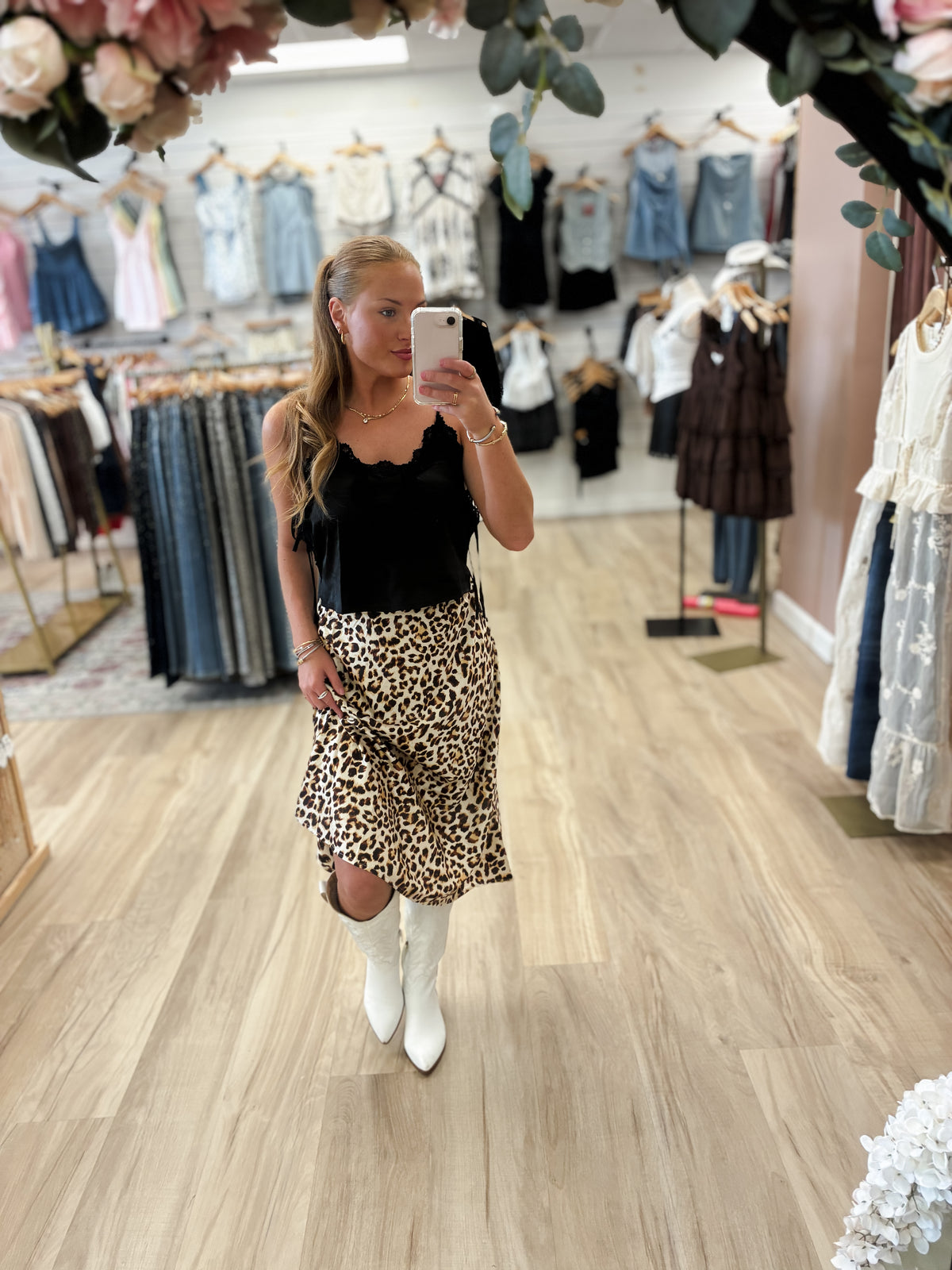 Wild Heart Leopard Satin Skirt