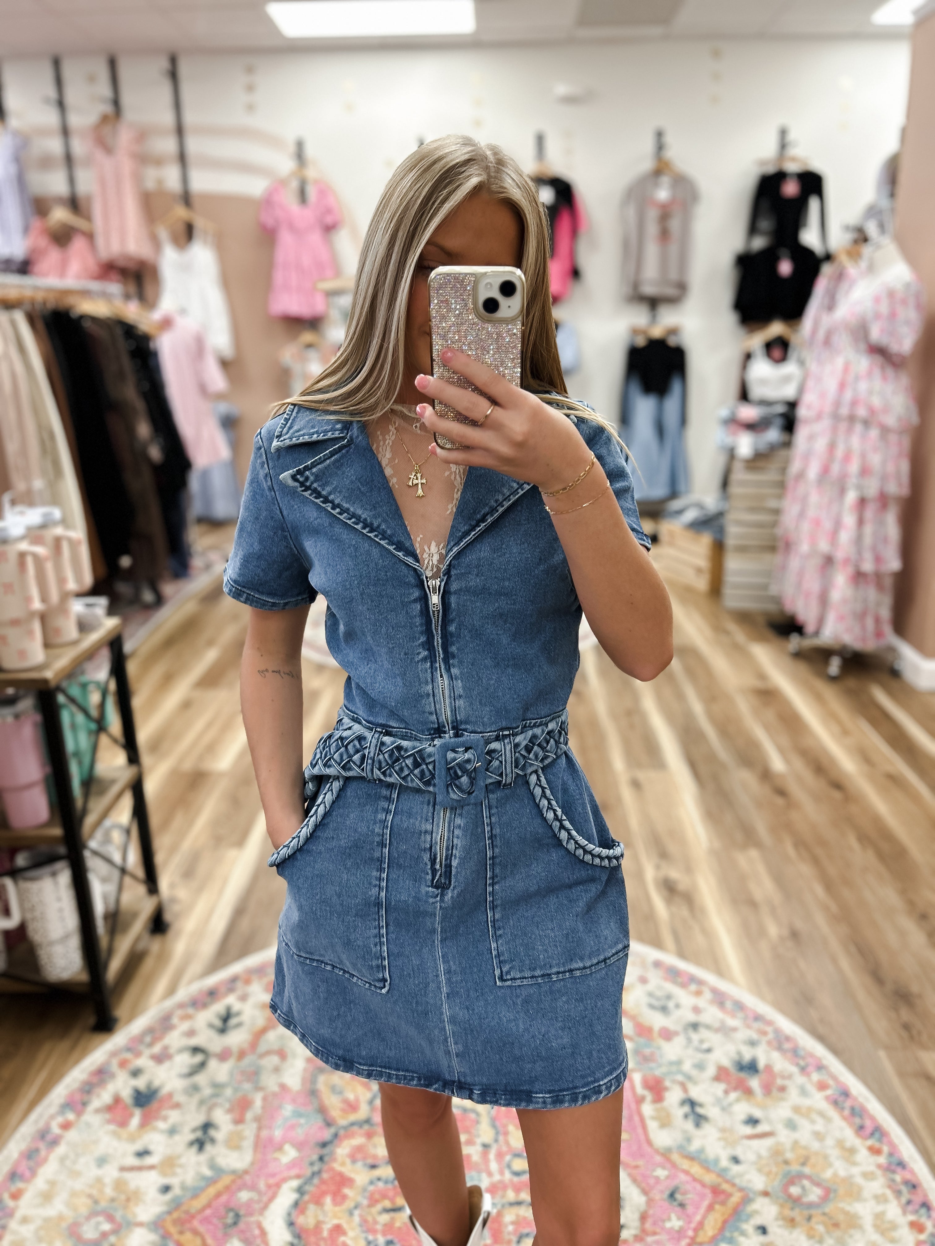 boutique denim dress