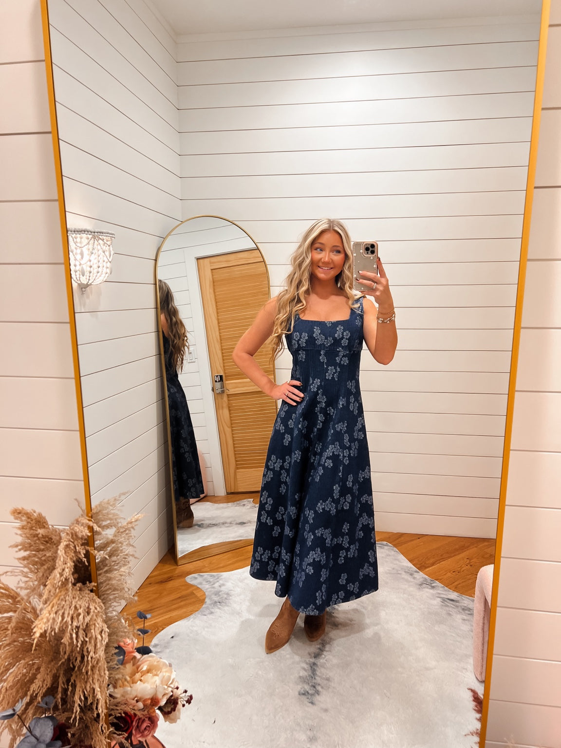 Denim Daisy Maxi Dress — IMG_6793