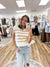 Landon Cream & Taupe Sleeveless Sweater