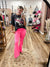 Slater Neon Pink Super Stretch Flare Pants